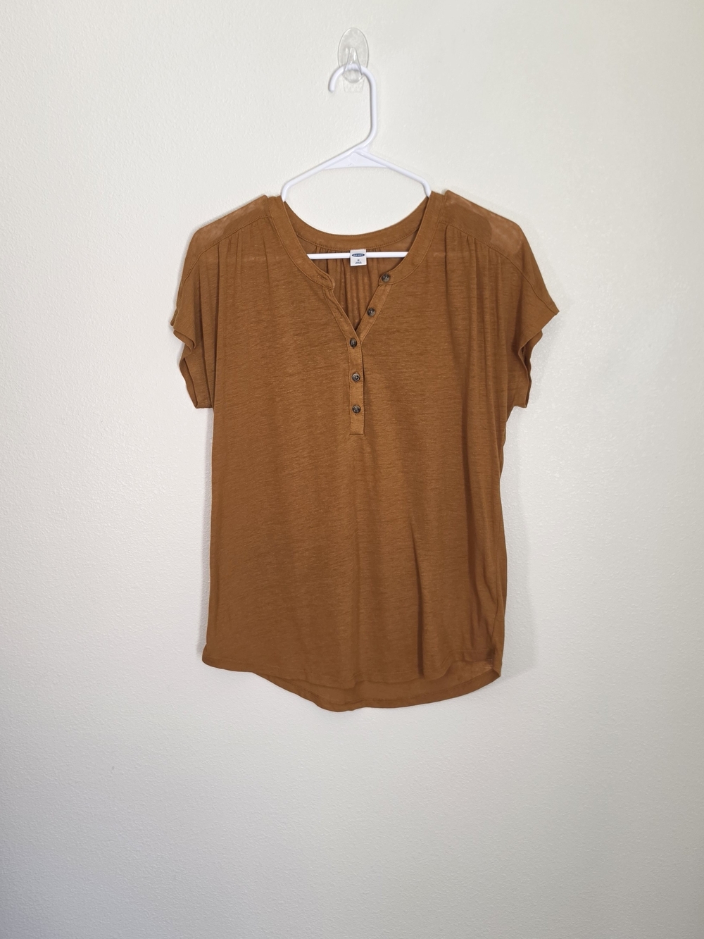 Old Navy Rust Henley T-Shirt Button Placket Size M